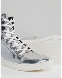 silberne hohe Sneakers von Asos