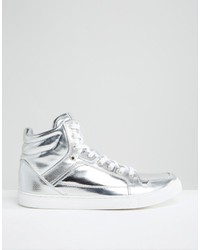 silberne hohe Sneakers von Asos