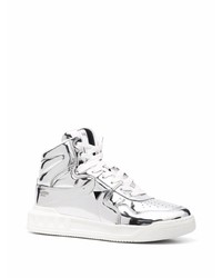 silberne hohe Sneakers von Valentino Garavani