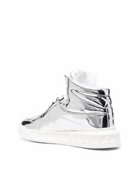 silberne hohe Sneakers von Valentino Garavani