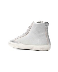 silberne hohe Sneakers von Philippe Model