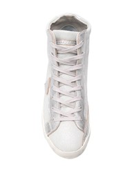 silberne hohe Sneakers von Philippe Model