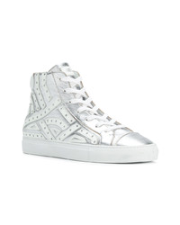 silberne hohe Sneakers von Just Cavalli