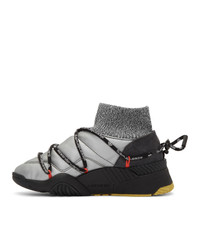 silberne hohe Sneakers von Adidas Originals By Alexander Wang