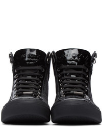 silberne hohe Sneakers von Jimmy Choo