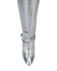 silberne kniehohe Stiefel aus Leder von Alchimia Di Ballin