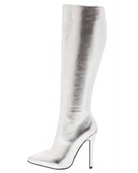 silberne kniehohe Stiefel aus Leder von RAID