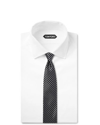 silberne Krawatte mit Hahnentritt-Muster von Tom Ford