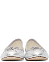 silberne Leder Ballerinas von Repetto