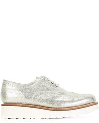 silberne Leder Brogues von Grenson