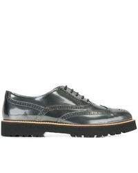 silberne Leder Brogues von Hogan