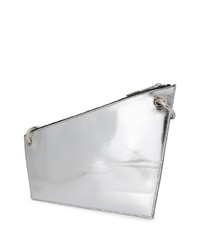 silberne Leder Clutch Handtasche von A-Cold-Wall*