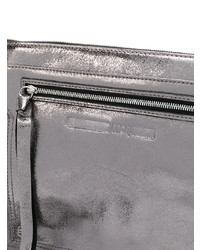 silberne Leder Clutch von McQ Alexander McQueen