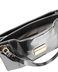 silberne Leder Clutch von Jason Wu