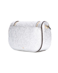 silberne Leder Clutch von Anya Hindmarch