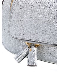 silberne Leder Clutch von Anya Hindmarch