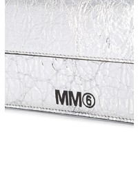 silberne Leder Clutch von MM6 MAISON MARGIELA