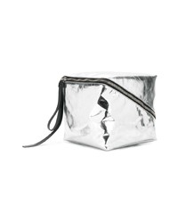 silberne Leder Clutch von Proenza Schouler