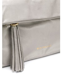 silberne Leder Clutch von L'Autre Chose