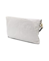 silberne Leder Clutch von L'Autre Chose