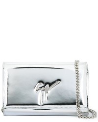 silberne Leder Clutch von Giuseppe Zanotti Design