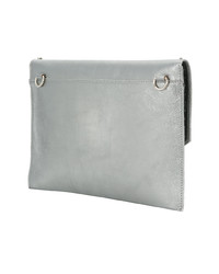 silberne Leder Clutch von Marc Ellis