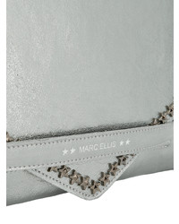 silberne Leder Clutch von Marc Ellis