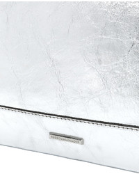 silberne Leder Clutch von Rebecca Minkoff