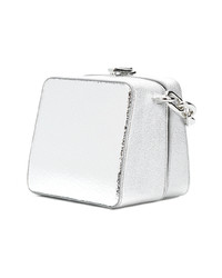 silberne Leder Clutch von The Volon