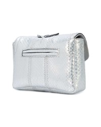 silberne Leder Clutch von Gg Maull