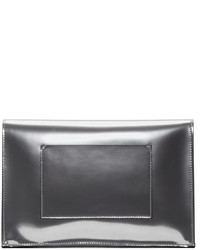 silberne Leder Clutch von Proenza Schouler