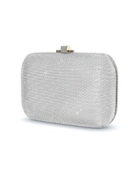 silberne Leder Clutch von Judith Leiber Couture