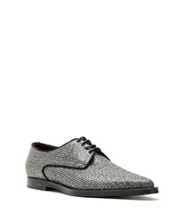 silberne Leder Derby Schuhe von Dolce & Gabbana