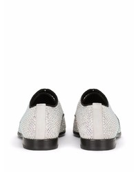 silberne Leder Derby Schuhe von Dolce & Gabbana