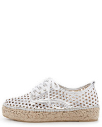 silberne Leder Espadrilles von Loeffler Randall