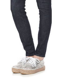 silberne Leder Espadrilles von Loeffler Randall