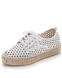 silberne Leder Espadrilles von Loeffler Randall