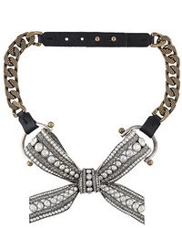 silberne Leder Halskette von Lanvin