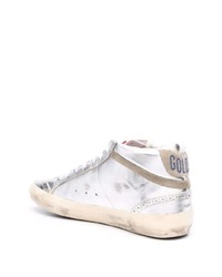 silberne Leder niedrige Sneakers mit Sternenmuster von Golden Goose