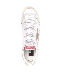 silberne Leder niedrige Sneakers mit Sternenmuster von Golden Goose