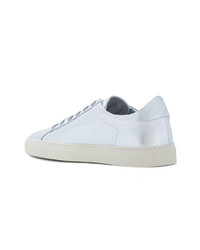 silberne Leder niedrige Sneakers von Common Projects