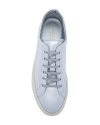 silberne Leder niedrige Sneakers von Common Projects