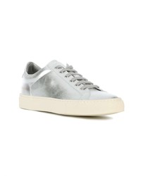 silberne Leder niedrige Sneakers von Common Projects