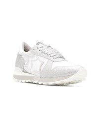 silberne Leder niedrige Sneakers von atlantic stars