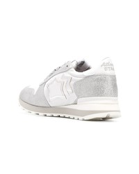 silberne Leder niedrige Sneakers von atlantic stars