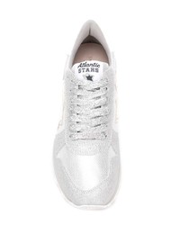 silberne Leder niedrige Sneakers von atlantic stars