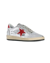 silberne Leder niedrige Sneakers von Golden Goose Deluxe Brand