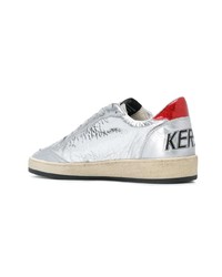 silberne Leder niedrige Sneakers von Golden Goose Deluxe Brand