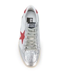 silberne Leder niedrige Sneakers von Golden Goose Deluxe Brand