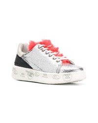 silberne Leder niedrige Sneakers von Premiata